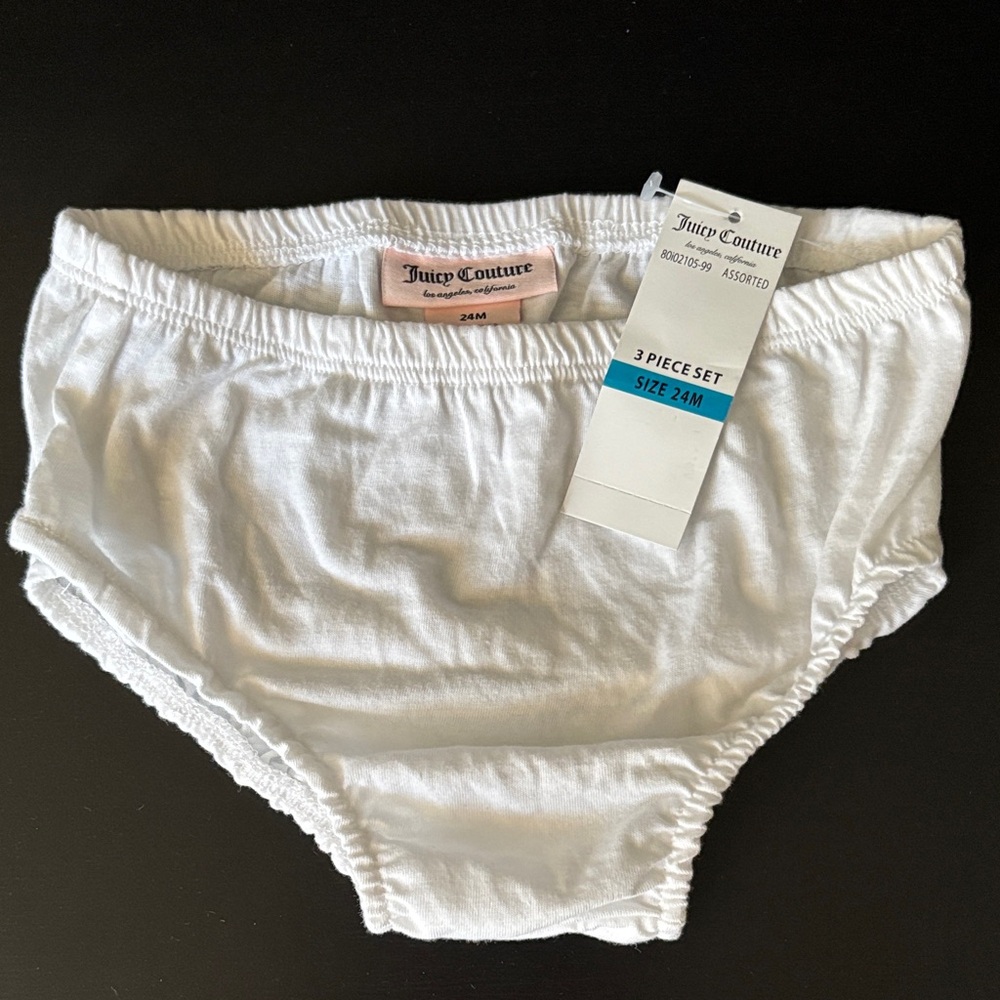 Juicy Couture Kids Underwear Cover Up. Girls undies. White. Baby 24 months 24mo